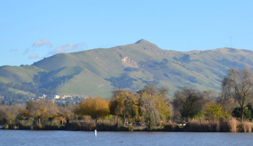 Mission Peak over Lake Elizabeth, in Fremont, California